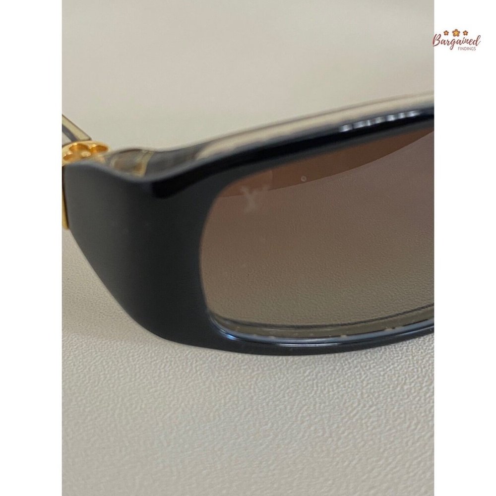 Authentic LOUIS VUITTON Black Rims Brown Lenses Gradient Tint Sunglasses ZO111W - Picture 2 of 12